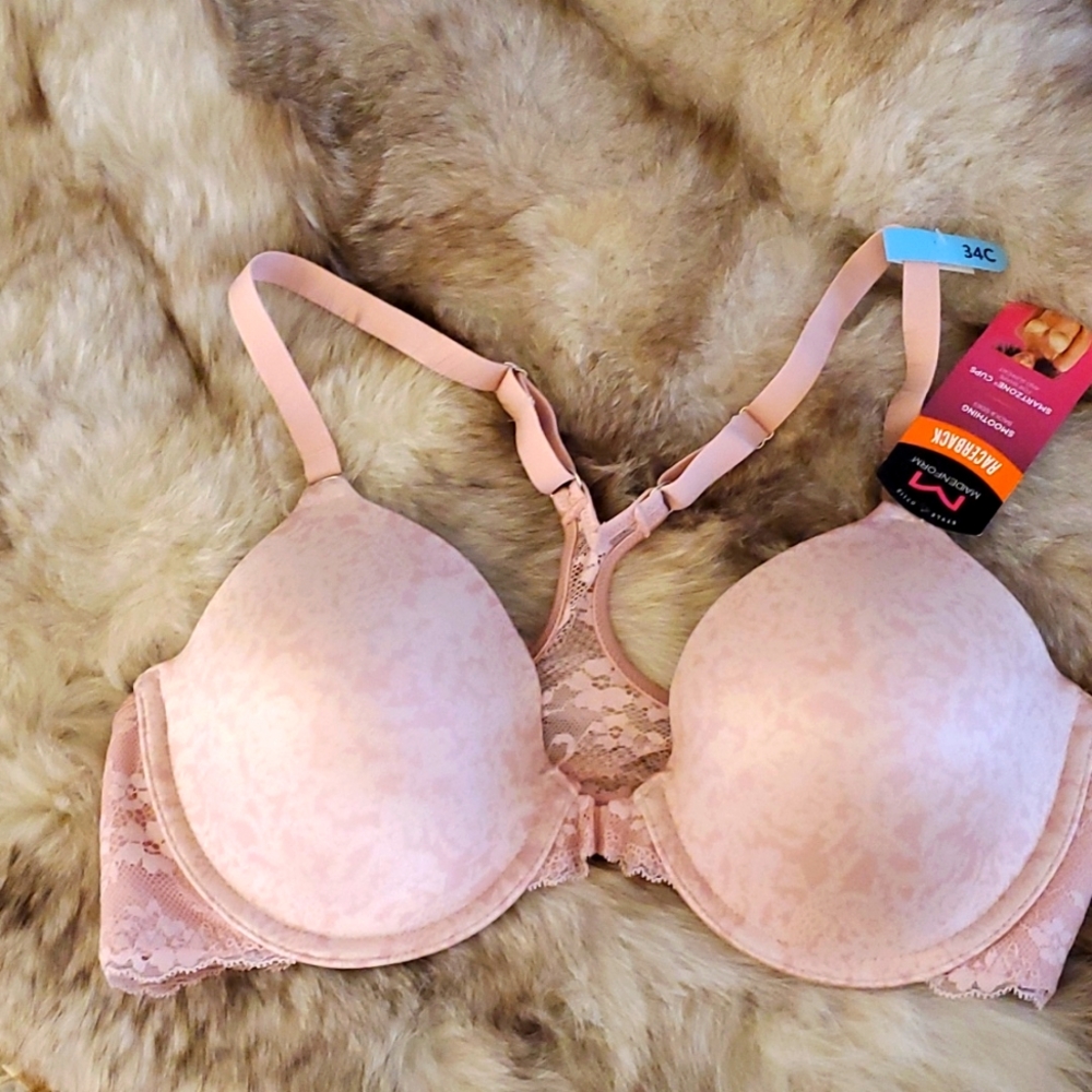 Maidenform racerback lace bra 34C pink